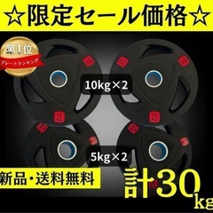 ★新品・送料無料★バーベルプレート計30kg(10kg×2枚、5...