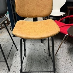 カウンターチェア　ハイチェア　キャメル　オレンジ　アイアンチェア...