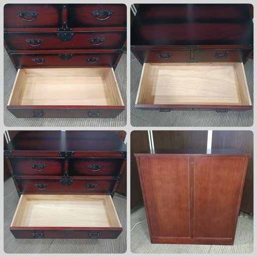 ○[八3472] 民芸調引出箪笥 外形寸法 幅658㎜ 奥行350㎜ 高