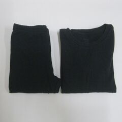 UNIQURO KIDS／ ヒートテック120上下＆イヤーウォーマー／ 黒の画像