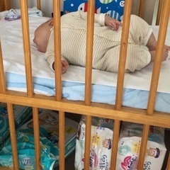ベビーベッド　ベビーサークル　木製　