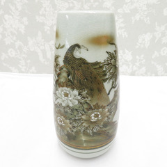 九谷焼 骨董・民芸品 九谷 錦栄 花瓶 花器 花生 花入 共箱有 インテリア 【キモノオフ野々市若松店】の画像