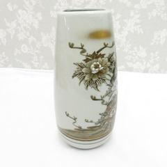 九谷焼 骨董・民芸品 九谷 錦栄 花瓶 花器 花生 花入 共箱有 インテリア 【キモノオフ野々市若松店】の画像