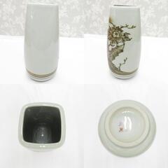 九谷焼 骨董・民芸品 九谷 錦栄 花瓶 花器 花生 花入 共箱有 インテリア 【キモノオフ野々市若松店】の画像