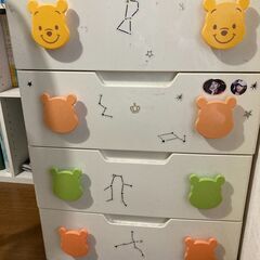 4段プラスチックチェスト　ディズニー　ぷーさん
