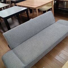★ジモティ割あり★  ソファベッド グレー H54×D83×W166～180 クリーニング済み TK4215の画像
