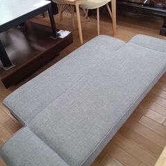 ★ジモティ割あり★  ソファベッド グレー H54×D83×W166～180 クリーニング済み TK4215の画像