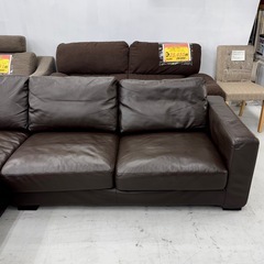 【超美品‼️】定価30万♪ エスティック 244cm幅3人掛けカウチソファ 3P ダークブラウン♪の画像