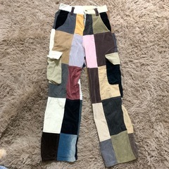 パッチワーク コーデュロイパンツ スタイル