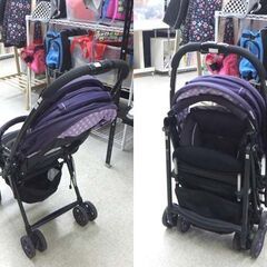Combi ベビーカー メチャカルファーストα CA-400 生後1ヶ月～36ヶ月頃 両対面式 折りたたみ ブラック×パープル コンビ ☆ 札幌市 北区 屯田 の画像