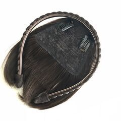三つ編みカチューシャ 前髪ウィッグ 付け髪 ファッション付け毛 部分ウィッグ ヘアピース カバーピースの画像