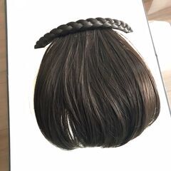 三つ編みカチューシャ 前髪ウィッグ 付け髪 ファッション付け毛 部分ウィッグ ヘアピース カバーピースの画像