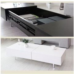 センターテーブル テーブル スライド 収納 ローテーブル リビングテーブル 木製 伸縮 収納付き 幅120cm 長方形 北欧 西海岸 ヴィンテージ コーヒーテーブル リビング テーブル ロストクの画像