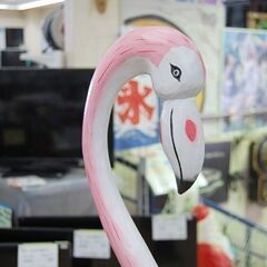 フラミンゴ 置物 幅15×奥26×高148cm 木製 ディスプレイ オブジェ 鳥 札幌市 清田区 平岡の画像