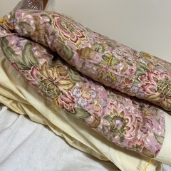 ☺️掛布団　S 実147✖️192cm 桃色の花柄の画像