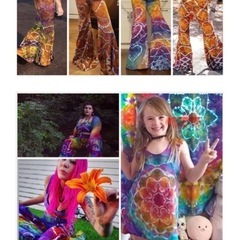 100% Handmade psydyeタンクトップセットアップパンツ新品の画像