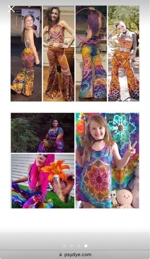 100% Handmade psydyeストレッチタイダイセットアップタンクトップパンツ新品