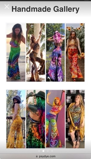 100% Handmade psydyeストレッチタイダイタンクトップ新品