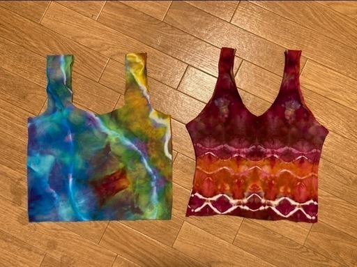 100% Handmade psydyeストレッチタイダイタンクトップ新品