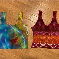100% Handmade psydyeストレッチタイダイタンク...