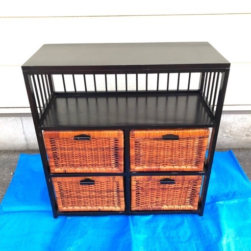 ラタンチェスト 引き出し4個 藤家具　サイズ約69×30×74cm