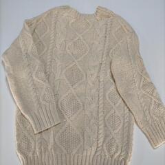 INGNI アイボリー ケーブルニット 長袖ミニワンピース・チュニックの画像