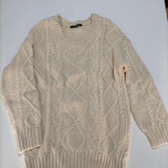 INGNI アイボリー ケーブルニット 長袖ミニワンピース・チュニック