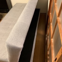 美品　幅180cm ソファベッド　布製　グレーの画像