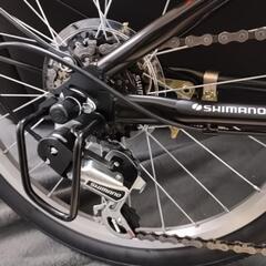 取引中　新品未使用　20インチ折りたたみ自転車　シマノ６段　ブラックの画像