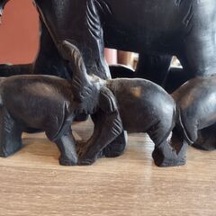 レトロ 象の置物 象の親子 置物 オブジェ　/TJ-2297 2F北 の画像