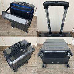 ACTUS フロントハーフオープン・キャリーケース・スーツケース（ブラック）の画像