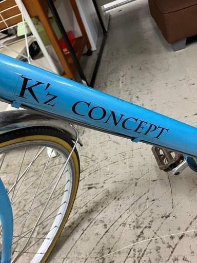 2502-165 K’z CONCEPT 24インチ自転車 年式表記無し カゴ付き（一部破損有り） タイヤの空気抜けています 6段変速 水色 前後ブレーキ動作確認済み キズ汚れサビ有り 店頭では空気を入れることはできません