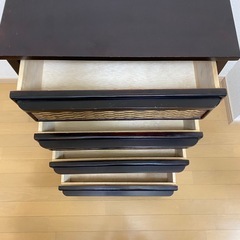 ★ウッドチェスト　運搬相談OKです　4段　ラタン張の画像