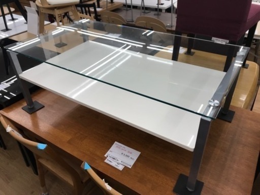 ★ジモティ割あり★ ガラスローテーブル　 H41×W110×D60　 クリーニング済み KJ8205