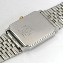動作品 SEIKO オールドクオーツ 7431-5380 ブラックダイヤル レキュタングラー ニッケルアロイ 3針 25年2月電池交換 札幌市 清田区 平岡の画像