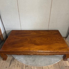【263】レトロ　木製シンプル座卓 茶色 長方形