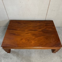 【266】レトロ　木製ブラウン座卓 シンプルデザイン