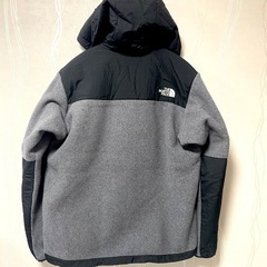 ノースフェイス L フルジップ フリース デナリフーディ グレー ブラック 刺繍の画像