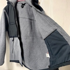 ノースフェイス L フルジップ フリース デナリフーディ グレー ブラック 刺繍の画像