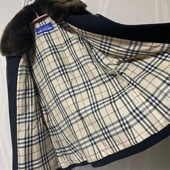 バーバリー ブルーレーベル ジャケット ファー ノバチェック内側 ブラック 38の画像