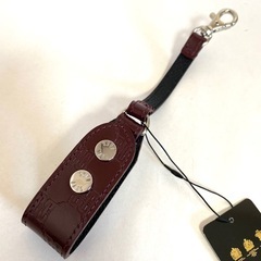 未使用　DAKS ダックス　キーホルダー　キーリング　ワインレッド　タグ付きの画像