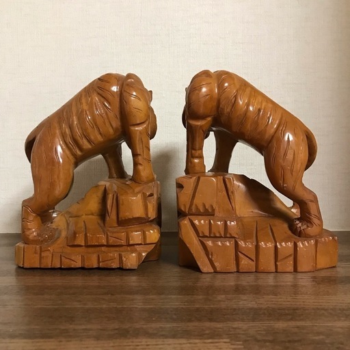 木彫り 虎 とら トラ ペア