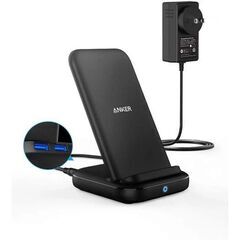 Anker PowerWave 10 Stand with 2 USB-A Ports スマートフォンワイヤレス充電器の画像