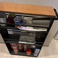 【tower】ハンドル付き スリムワゴン ブラックの画像