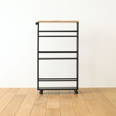 【tower】ハンドル付き スリムワゴン ブラックの画像