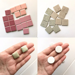タイル 6種類 四角 長方形 丸 DIY ホームデコ ハンドメイド リフォームの画像