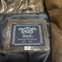grand global design ブラウン　レザージャケット サイズ3の画像