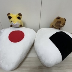 タヌキとキツネ おにぎりクッション里親募集中です！