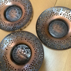 銅製透かし入り茶托5枚の画像
