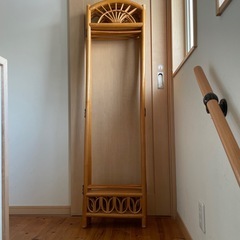 ハンガーラック 木製   折り畳み式レトロの画像